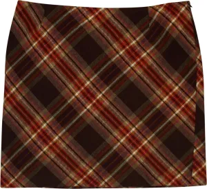 00s Tartan Wool Mini Skirt