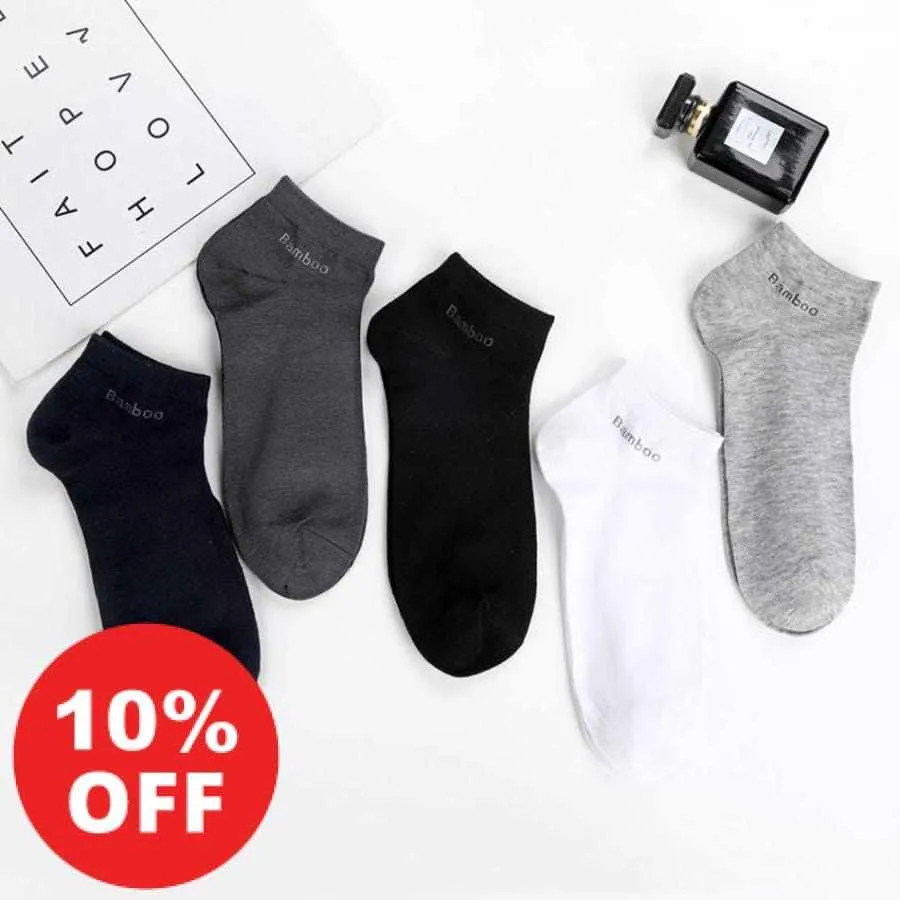 10 Pairs / Pack Men's High Quality Breathable Anti-Bacterial  Ankle Socks