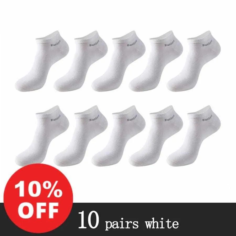 10 Pairs / Pack Men's High Quality Breathable Anti-Bacterial  Ankle Socks