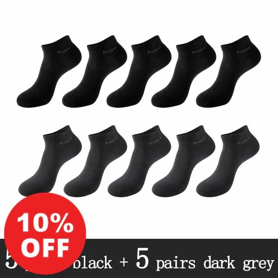 10 Pairs / Pack Men's High Quality Breathable Anti-Bacterial  Ankle Socks