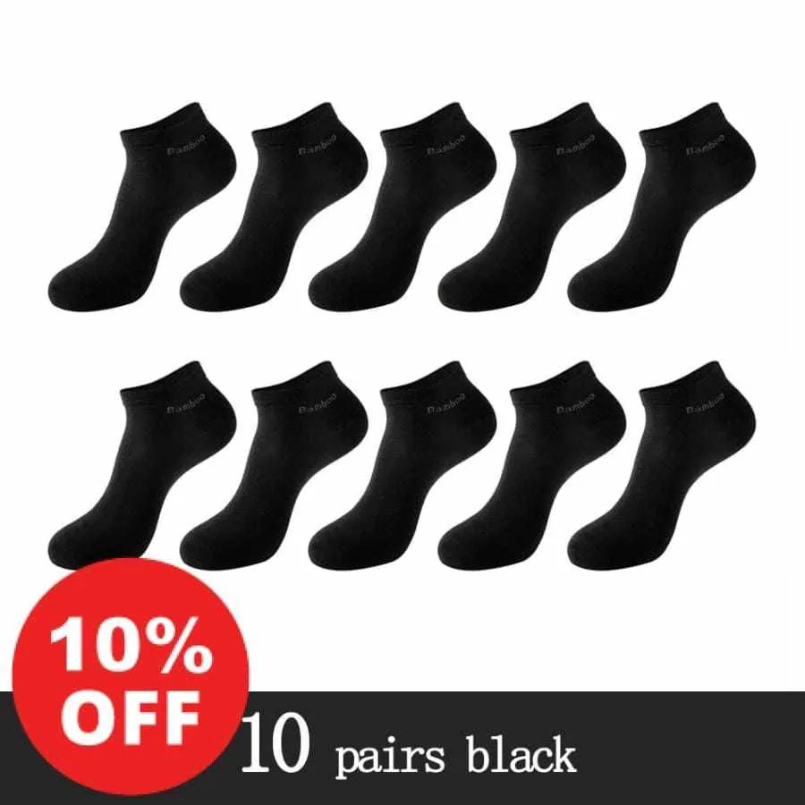 10 Pairs / Pack Men's High Quality Breathable Anti-Bacterial  Ankle Socks
