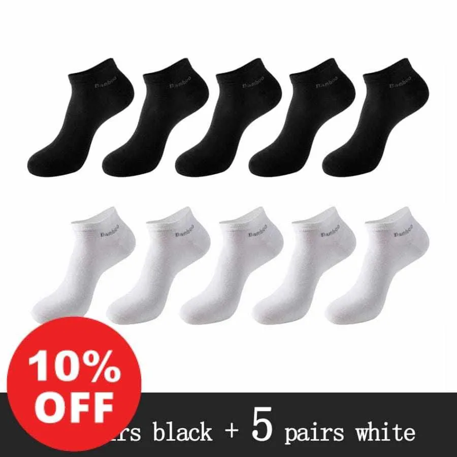 10 Pairs / Pack Men's High Quality Breathable Anti-Bacterial  Ankle Socks