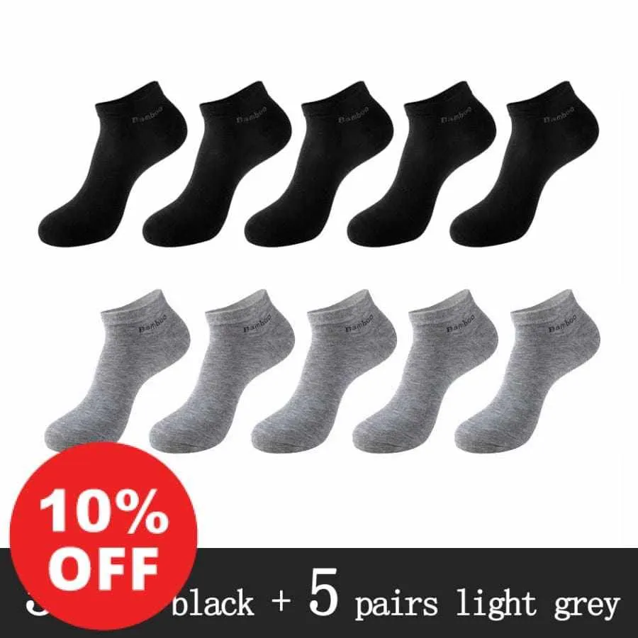 10 Pairs / Pack Men's High Quality Breathable Anti-Bacterial  Ankle Socks