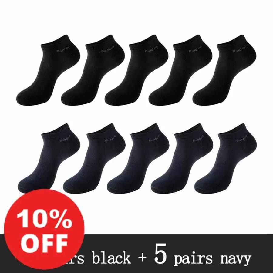 10 Pairs / Pack Men's High Quality Breathable Anti-Bacterial  Ankle Socks
