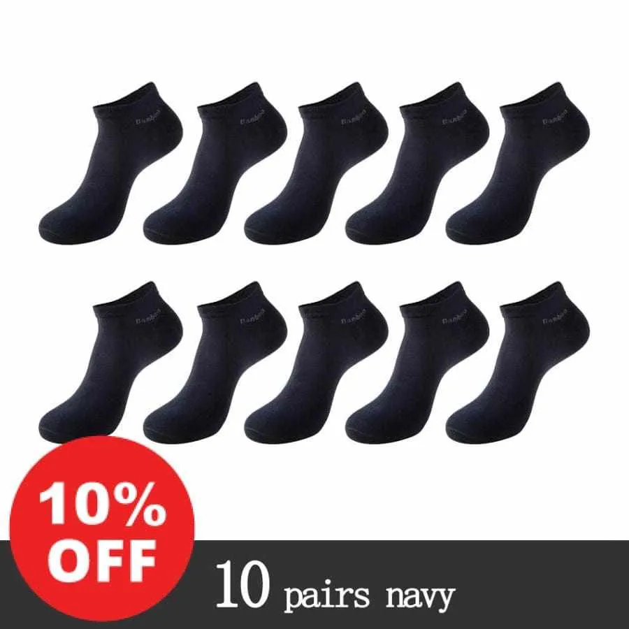 10 Pairs / Pack Men's High Quality Breathable Anti-Bacterial  Ankle Socks