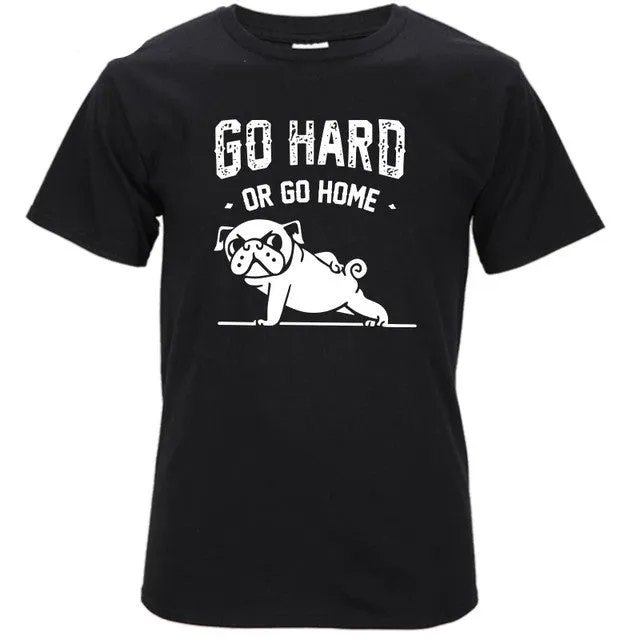 100% cotton Go hard or Go Home / Pug Life Men's t-shirt (various designs)