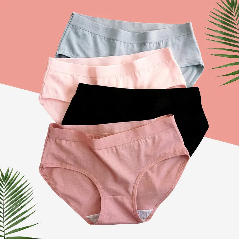 12 Pieces Of Cotton Women&#39;s Underwear Student Panties Low Waist