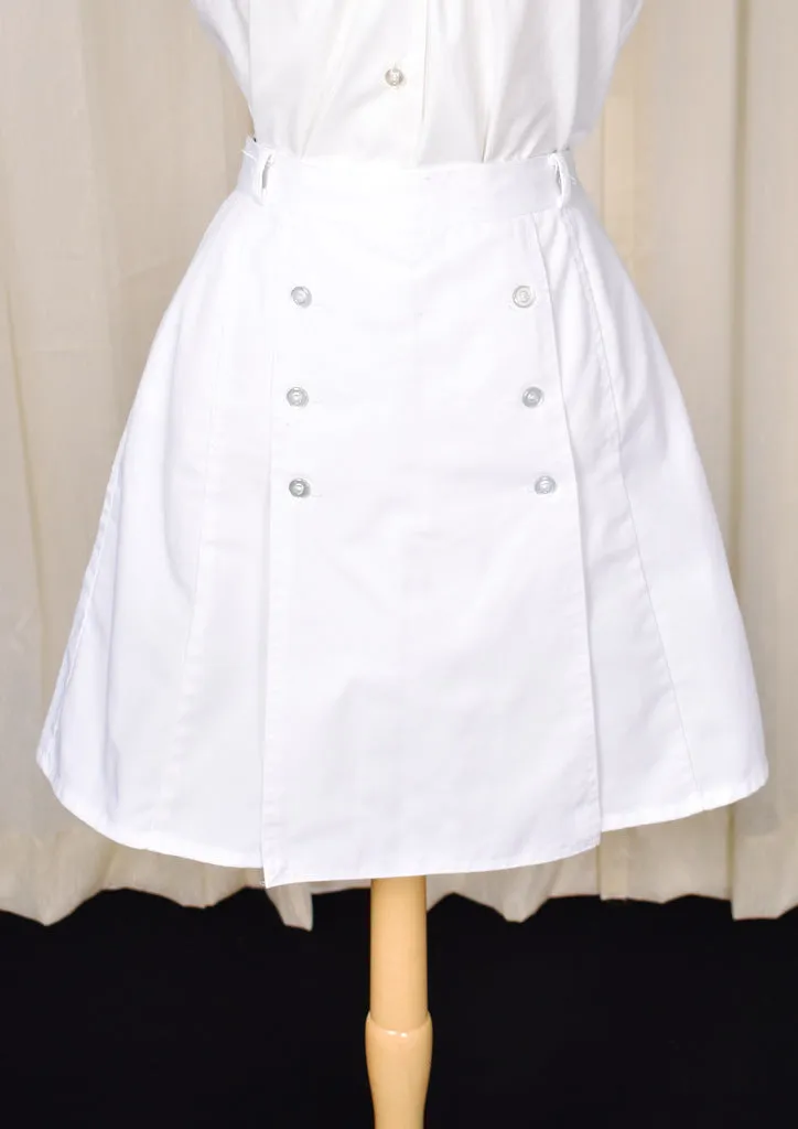 1960s White Sailor Skort