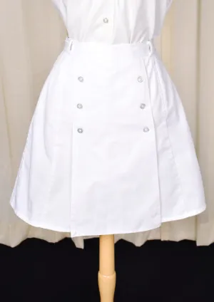 1960s White Sailor Skort