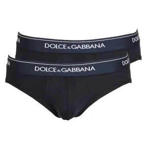 2-Pack Stretch Cotton Mid-Rise Briefs, Navy Blue