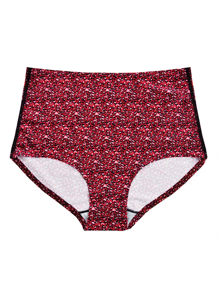 2-Pack Women Cheetah Texture High Waisted Everday Panties
