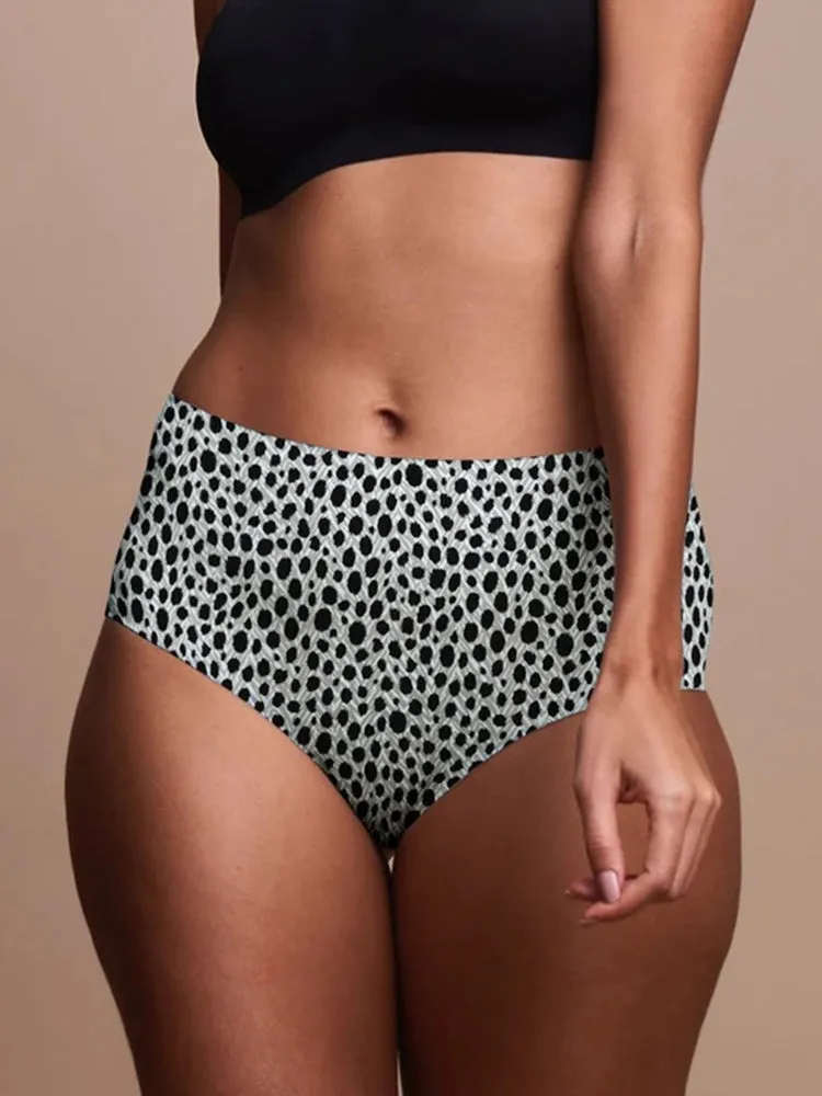 2-Pack Women Cheetah Texture High Waisted Everday Panties