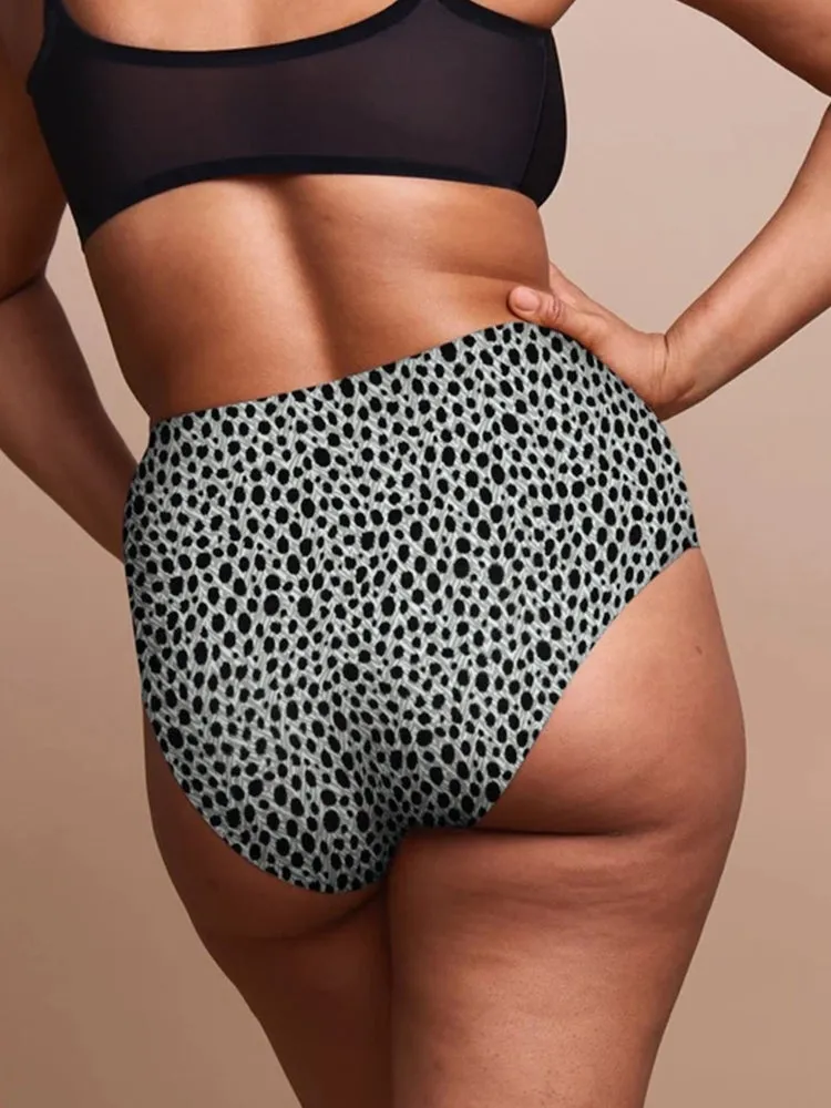 2-Pack Women Cheetah Texture High Waisted Everday Panties