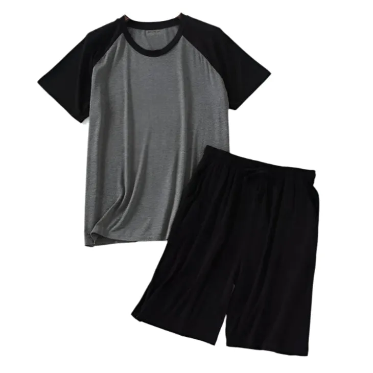 2025 Men's Loose-Fit Modal Pyjama Sets – Soft Colorblock Nightwear