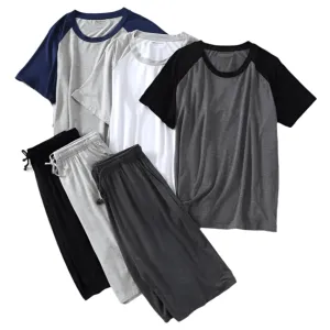2025 Men's Loose-Fit Modal Pyjama Sets – Soft Colorblock Nightwear