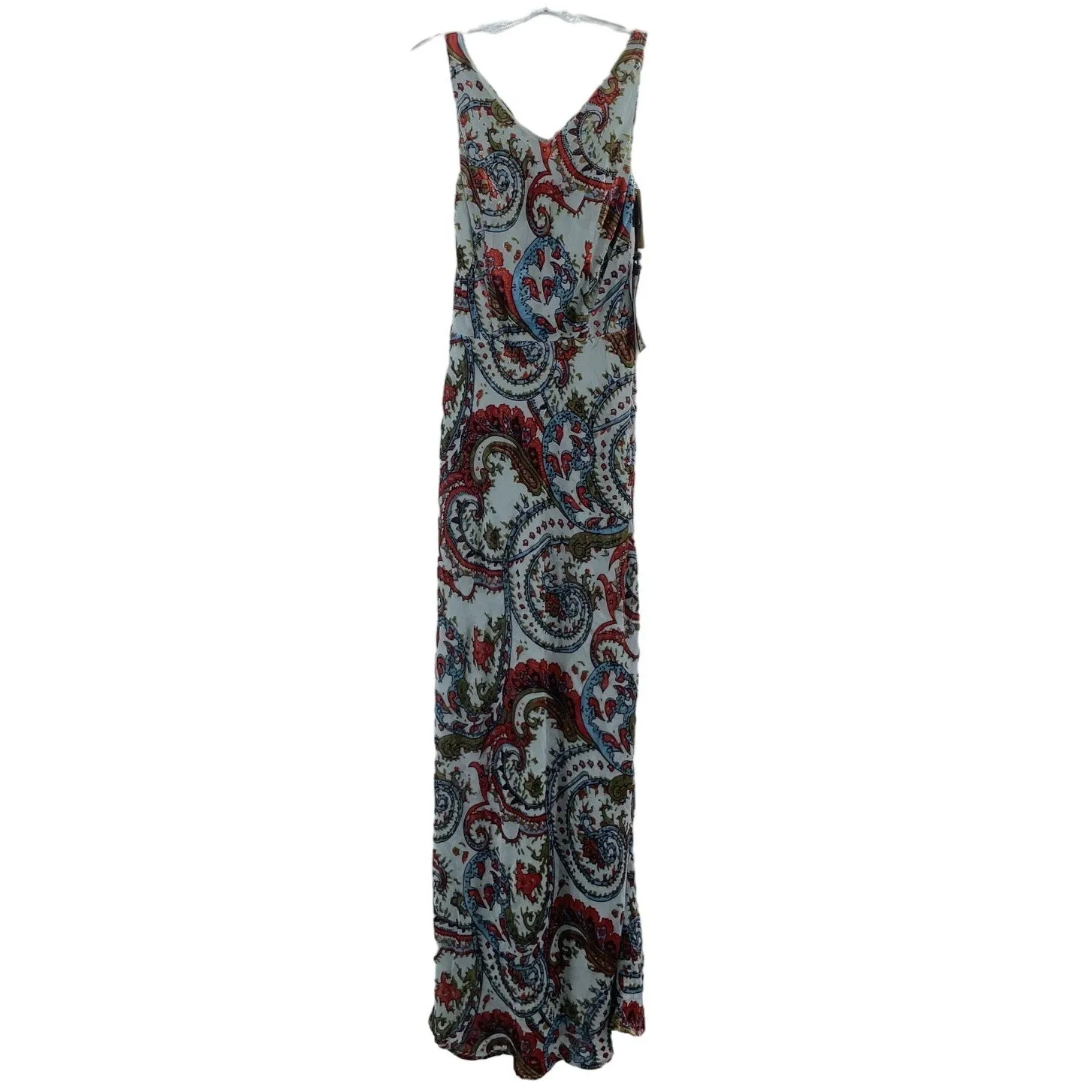 2OH Threads Gray Paisley Velvet Maxi Dress Women’s Size XS Rayon Spandex NWT