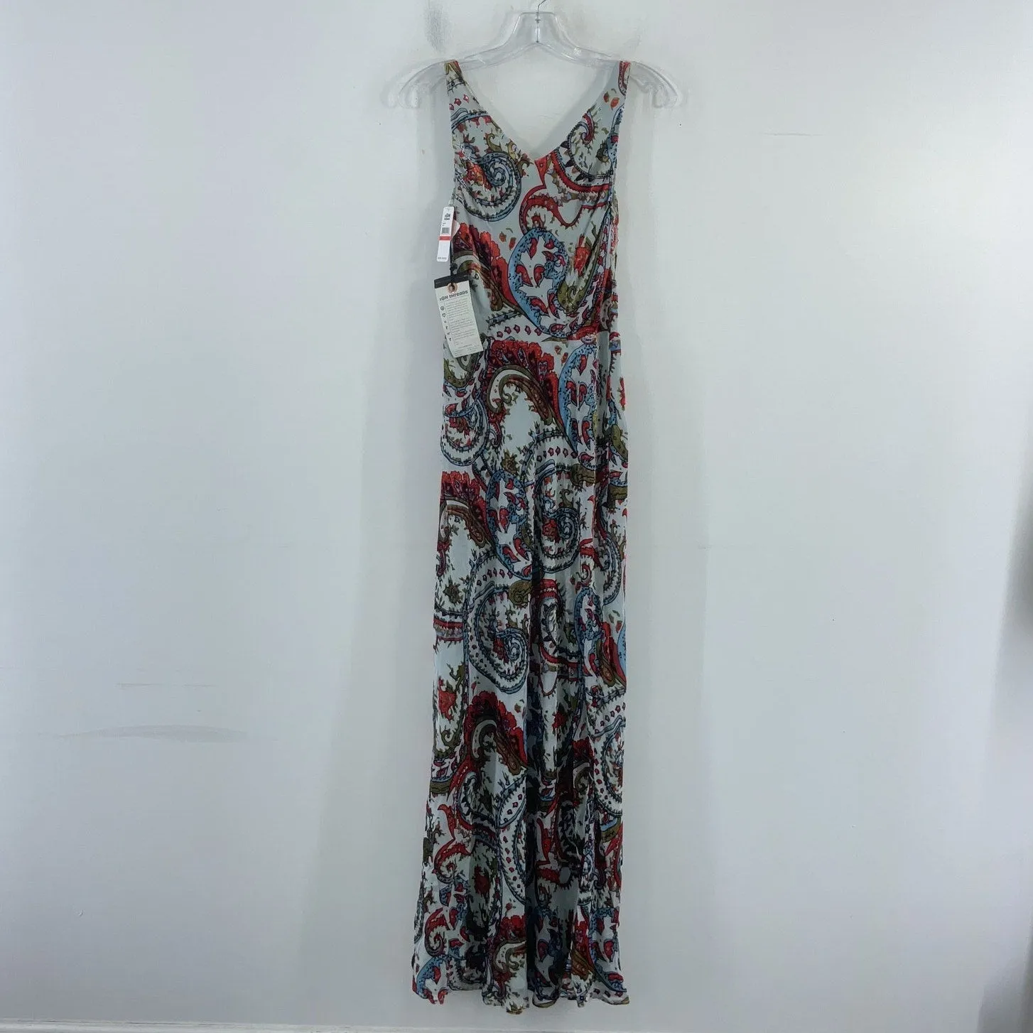 2OH Threads Gray Paisley Velvet Maxi Dress Women’s Size XS Rayon Spandex NWT