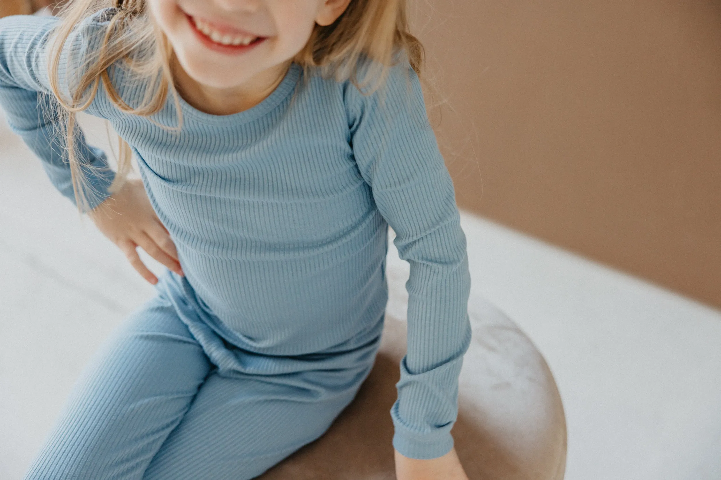 2pc Rib Knit Long Sleeve Pajama Set - Atlantic