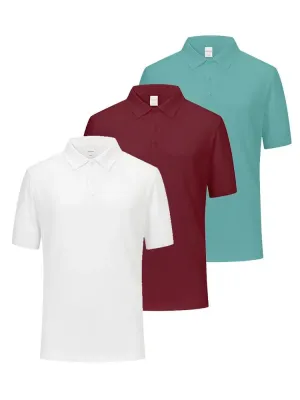 3 Pack Performance Short Sleeve Golf Shirts