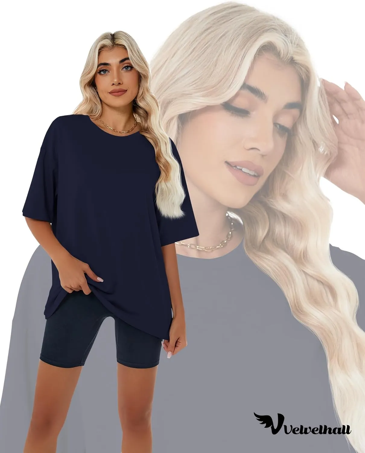 3 Pack Womens Oversized T Shirts Loose Fit Crewneck Short Sleeve Casual Tops 2025 Summer Baggy Workout Basic Tee