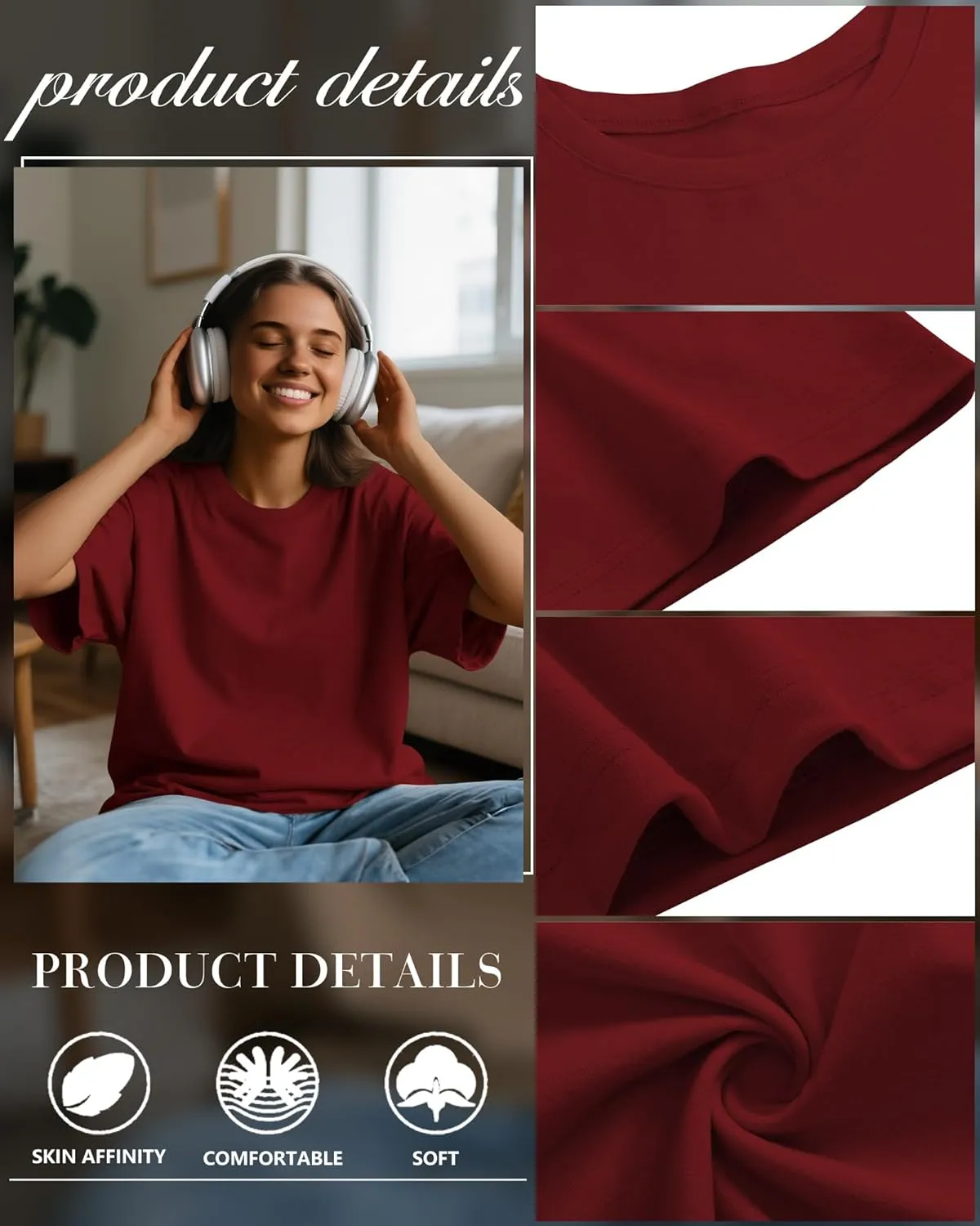3 Pack Womens Oversized T Shirts Loose Fit Crewneck Short Sleeve Casual Tops 2025 Summer Baggy Workout Basic Tee