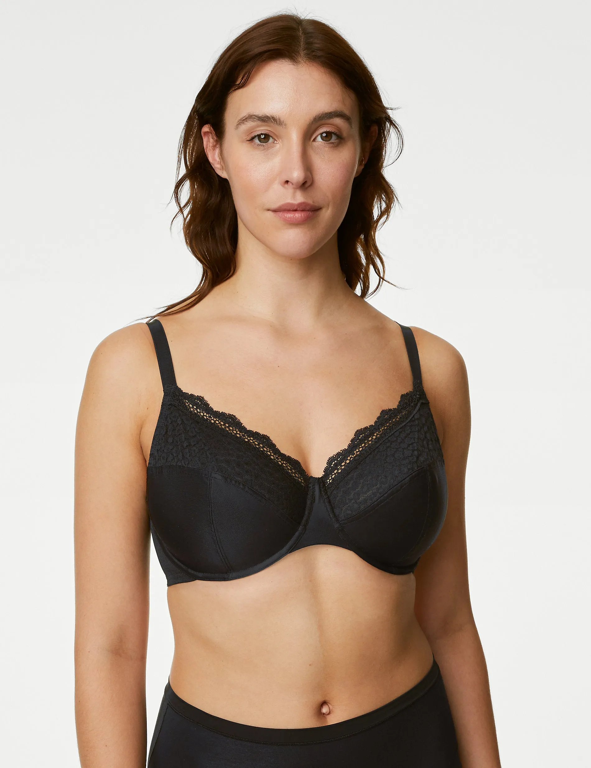 3 sets of F-H Marks & Spencer full cup underwire bras, black mix