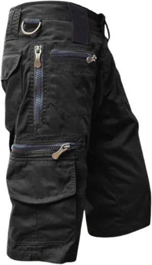 3/4 Relaxed Fit Cargo Shorts for Men Zipper Pockets Cotton Twill Work Shorts Outdoor Quick Dry Stretch Hiking Pants