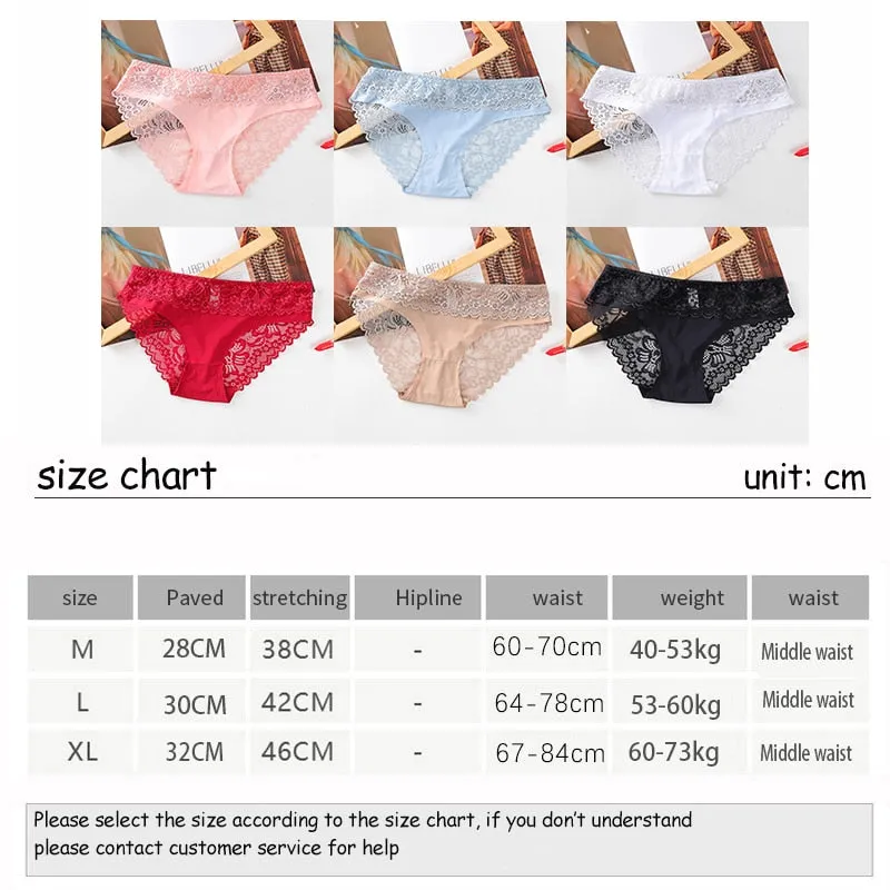 3pcs Lace Underwear Panties For Women's Panties Set Sexy Intimate