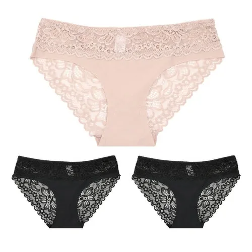 3pcs Lace Underwear Panties For Women's Panties Set Sexy Intimate