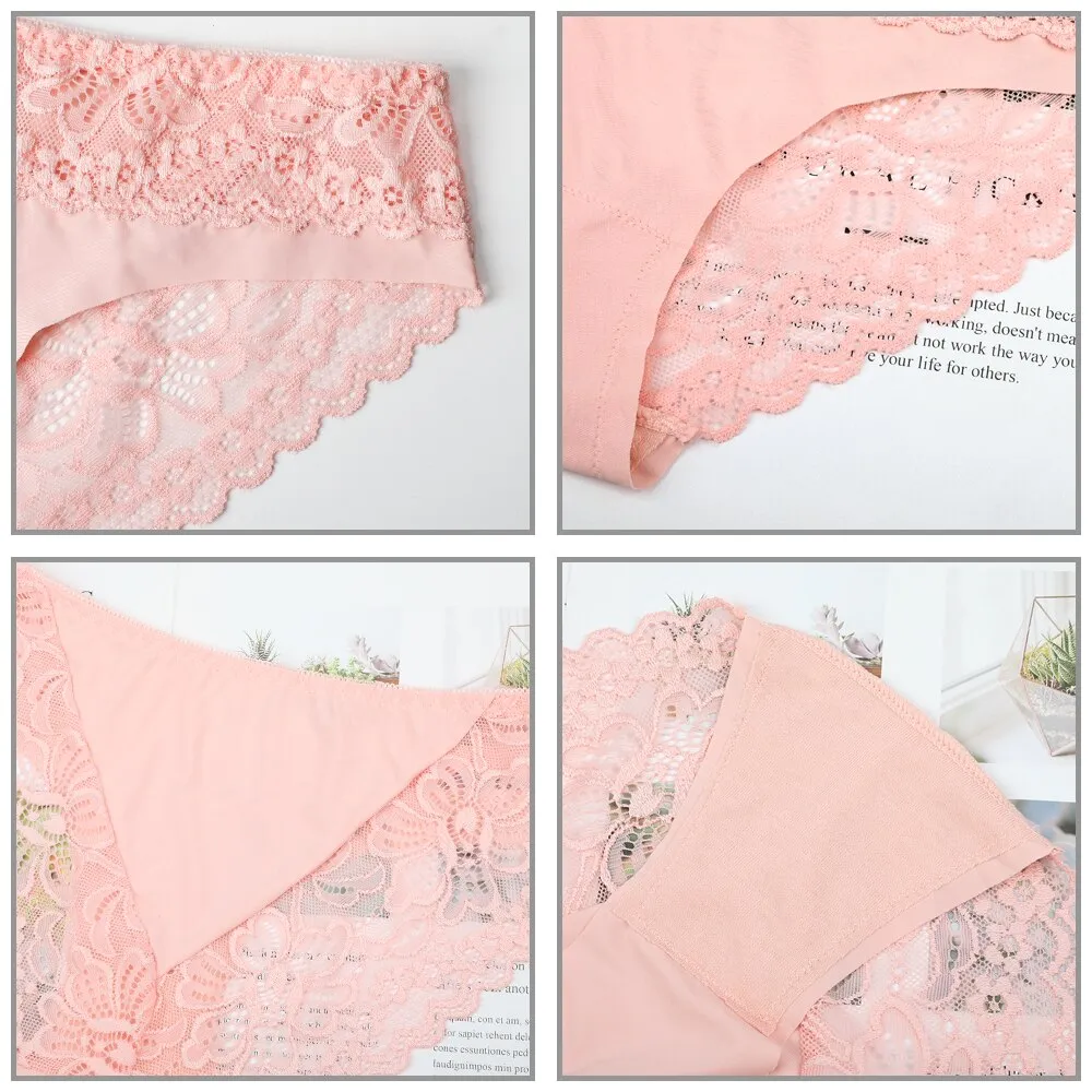3pcs Lace Underwear Panties For Women's Panties Set Sexy Intimate