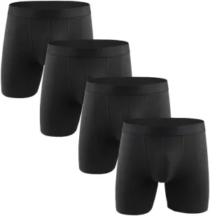 4 Pack Underwear for Men Comfortable Plain Boxer Briefs Mens Soft Breathable Boxers Underwear Stretchy Shorts