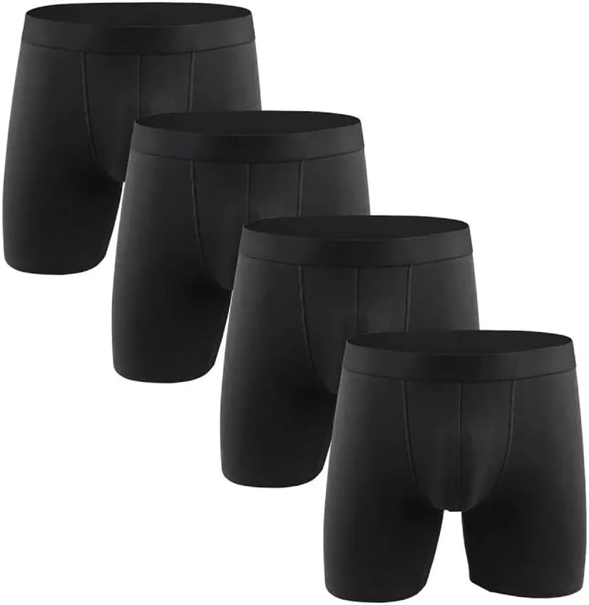 4 Pack Underwear for Men Comfortable Plain Boxer Briefs Mens Soft Breathable Boxers Underwear Stretchy Shorts