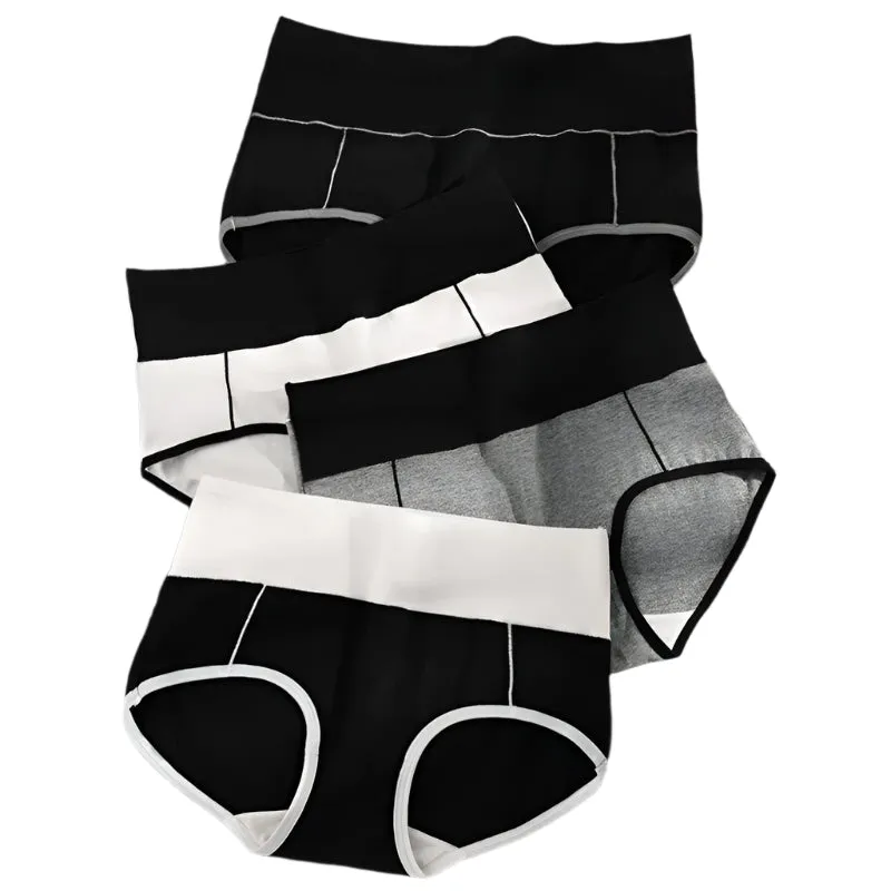4-Pack Women's Plus Size Cotton Underwear Breathable Briefs