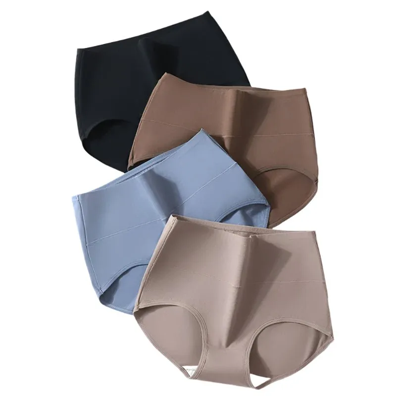 4-Pack Women's Plus Size Cotton Underwear Breathable Briefs