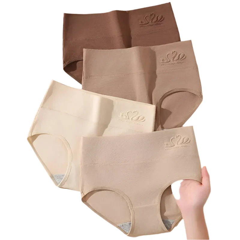 4-Pack Women's Plus Size Cotton Underwear Breathable Briefs