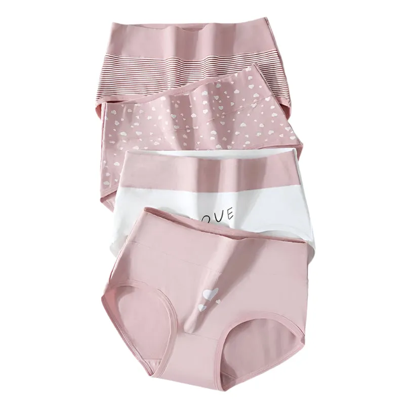 4-Pack Women's Plus Size Cotton Underwear Breathable Briefs