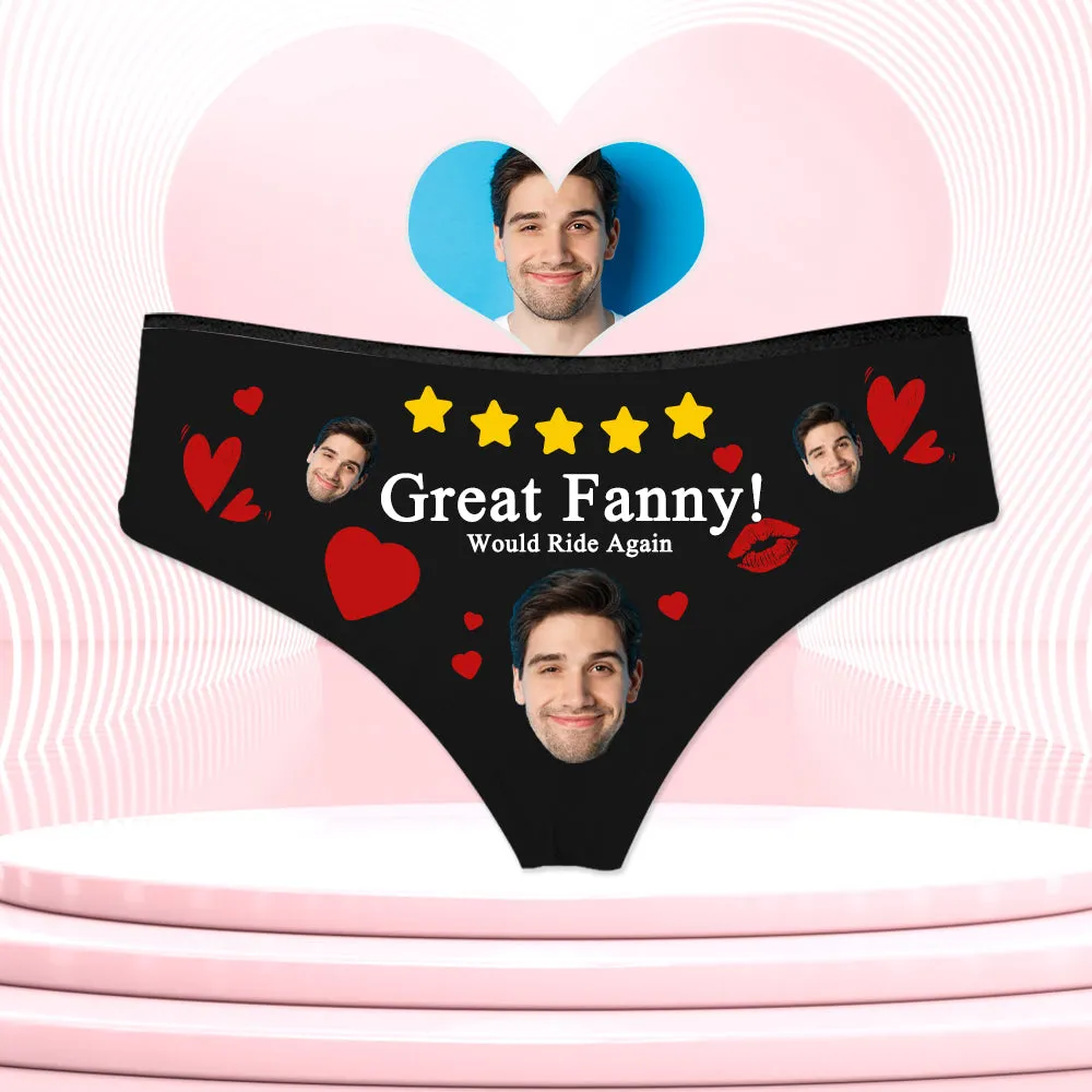 4FunGift® Great Fanny! Would Ride Again Women's Customized Underwear Personalized Couple Gift Valentine's Day