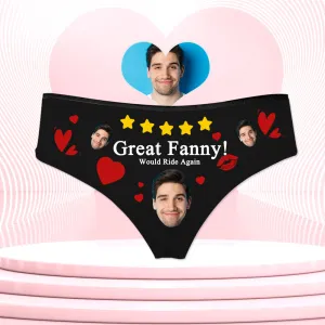 4FunGift® Great Fanny! Would Ride Again Women's Customized Underwear Personalized Couple Gift Valentine's Day