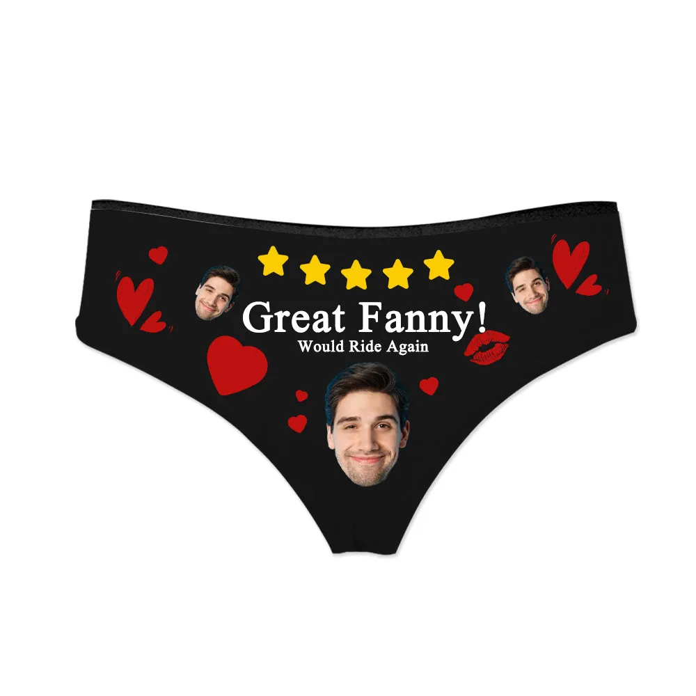 4FunGift® Great Fanny! Would Ride Again Women's Customized Underwear Personalized Couple Gift Valentine's Day