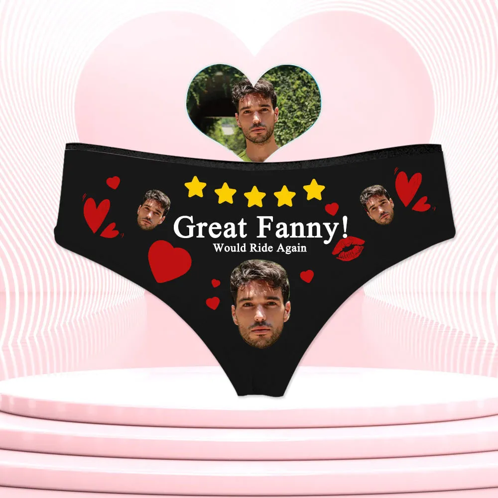 4FunGift® Great Fanny! Would Ride Again Women's Customized Underwear Personalized Couple Gift Valentine's Day