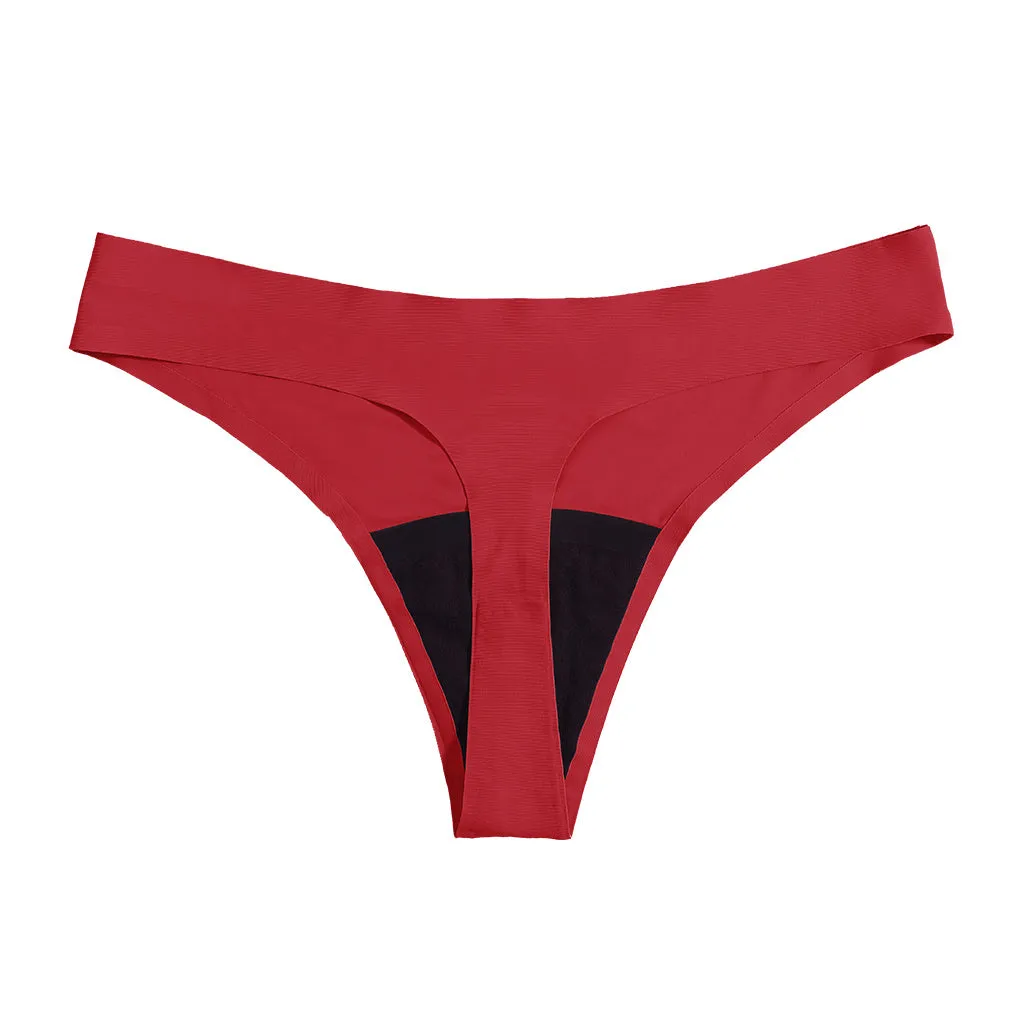 5 Pack Seamless Period Panties Thong - Light Flow