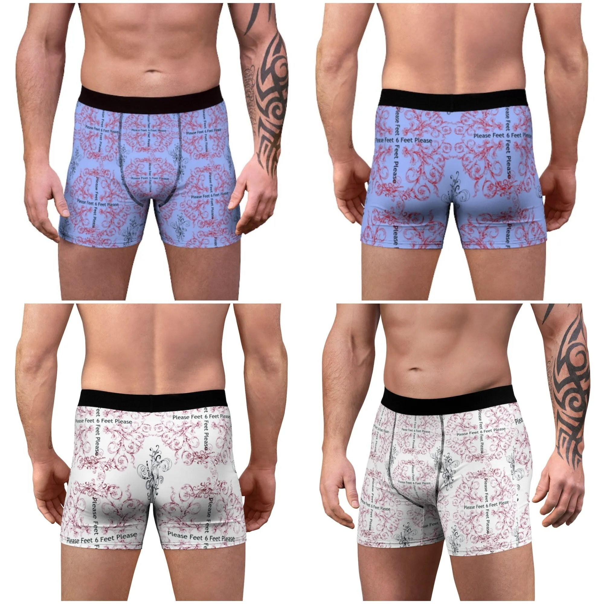 6 feet please Anti-covid Men&#39;s Boxer Briefs,Gift for Him/Christmas/Birthday/Engagement/Anniversary/Funny/Halloween/Thanksgiving/Valentine