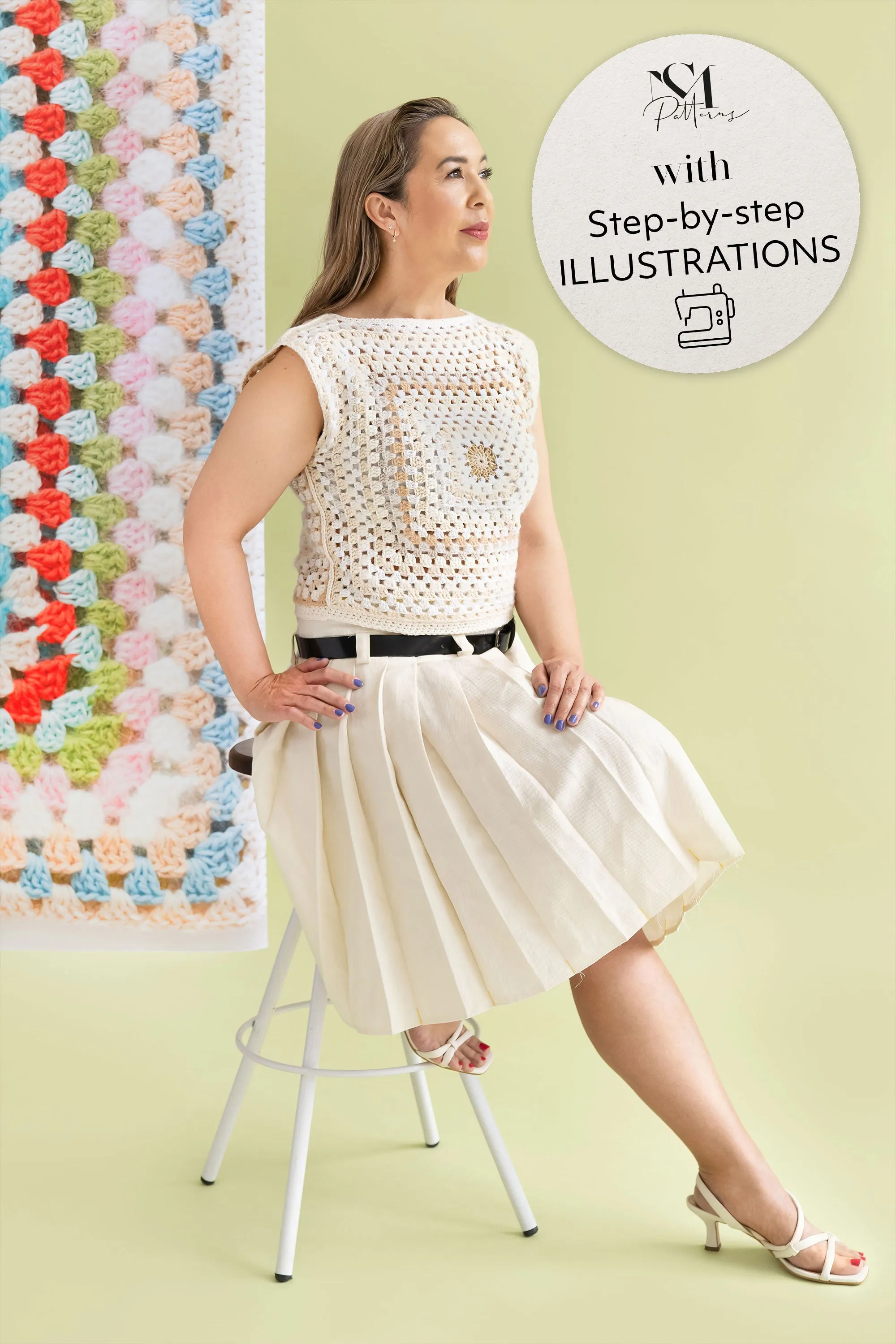 65-2 Pleated skirt with cuff