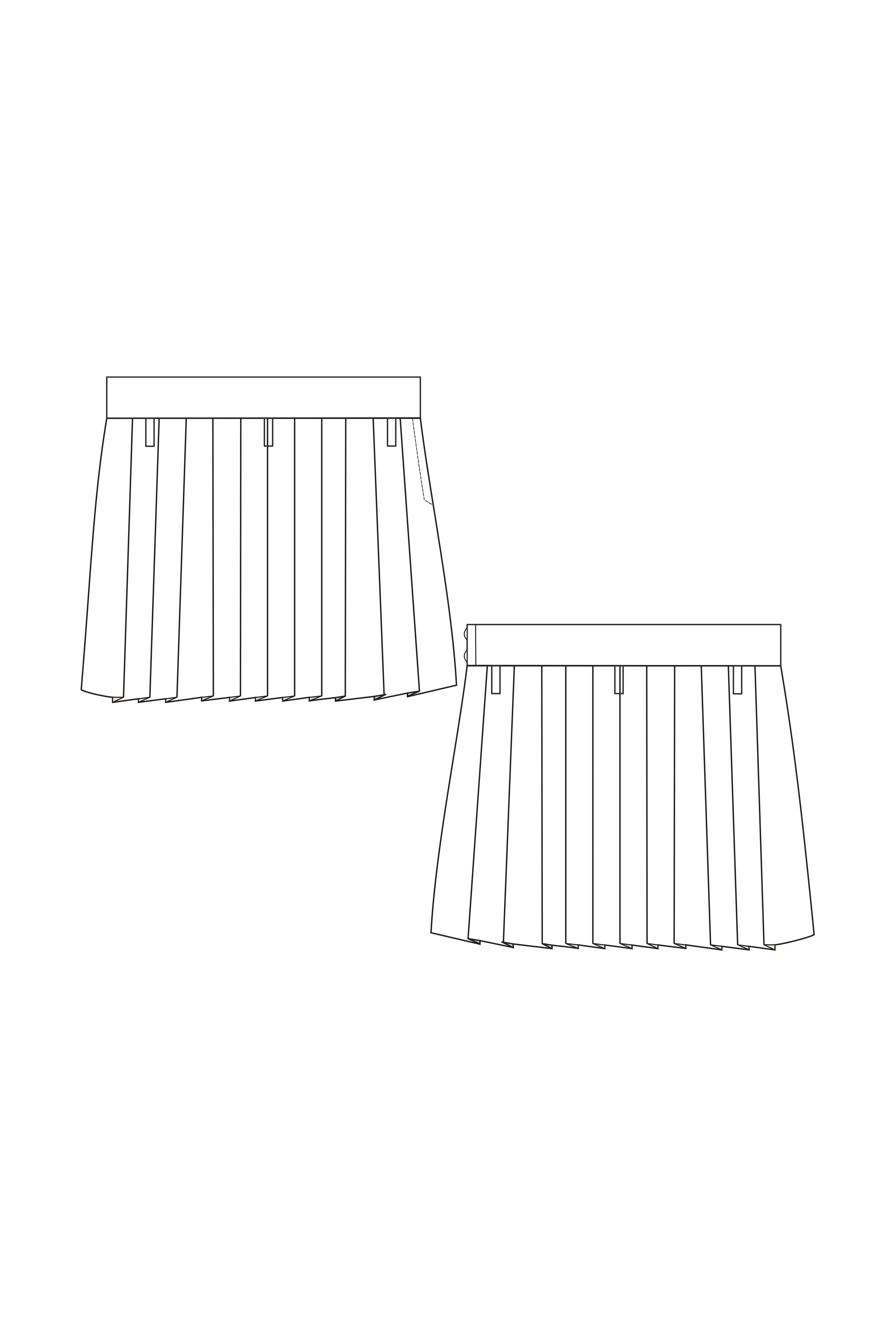 65-2 Pleated skirt with cuff