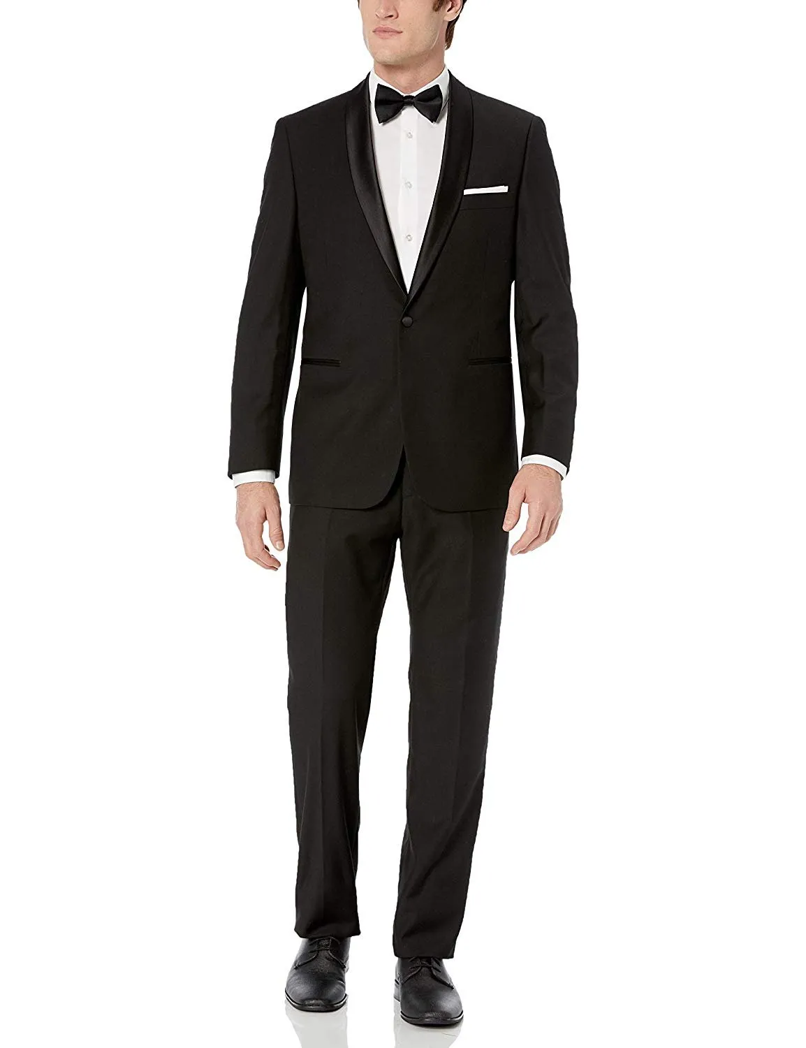 Adam Baker Men's Regular Fit Two-Piece Shawl Lapel Tuxedo Suit
