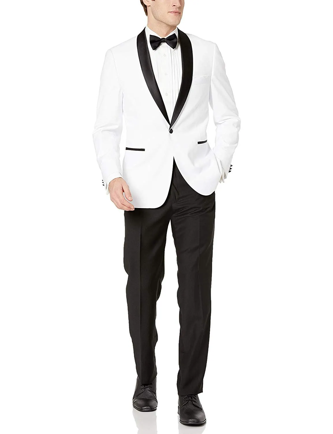 Adam Baker Men's Regular Fit Two-Piece Shawl Lapel Tuxedo Suit