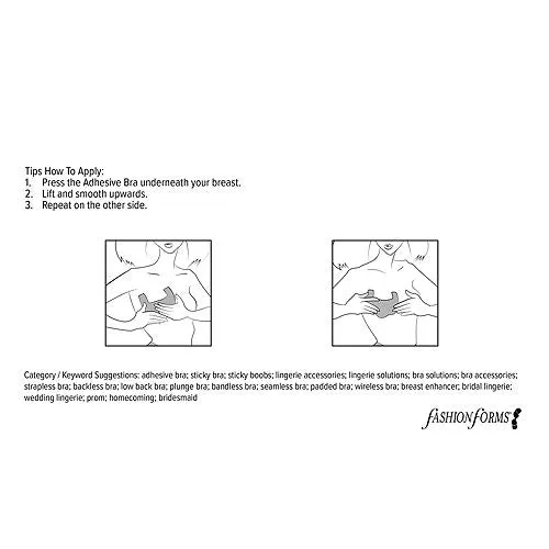 Adhesive Body Bras, Set of 3 Fashion Forms, color Tan/Beige