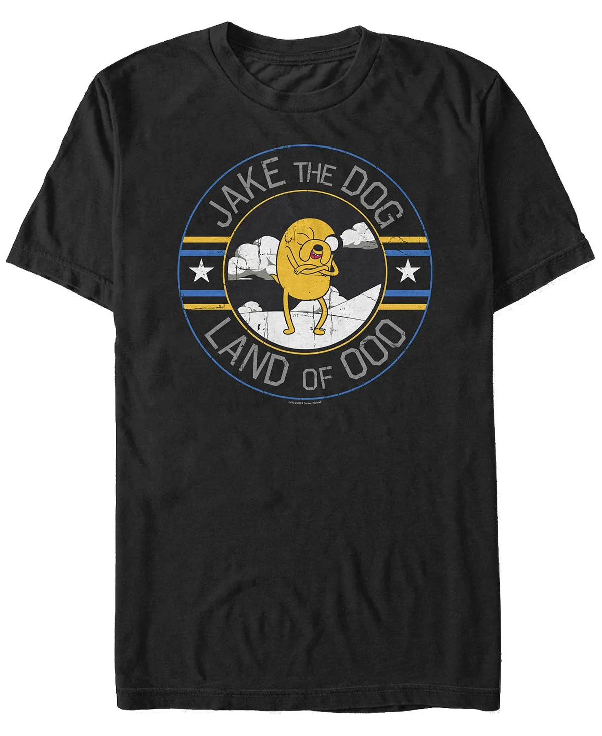 Adventure Time Jake the Dog Land of ooo Fifth Sun Men's Short Sleeve T-Shirt, Black