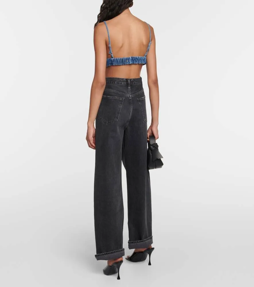 AGOLDE denim bralette, blue