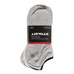 Airwalk Men's Grey Ankle Socks, 10-Pack